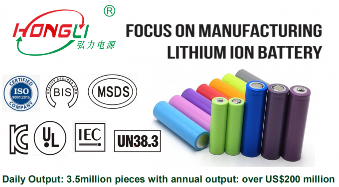 Produsen terbesar Hongli Best menjual baterai jenis 18650 1200mAh sel li-ion isi ulang 3.7V