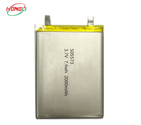 Cina Rechargeable 3.7V Lithium Polymer Battery 2000mAh 505573 ROHS Sertifikasi Disetujui pabrik